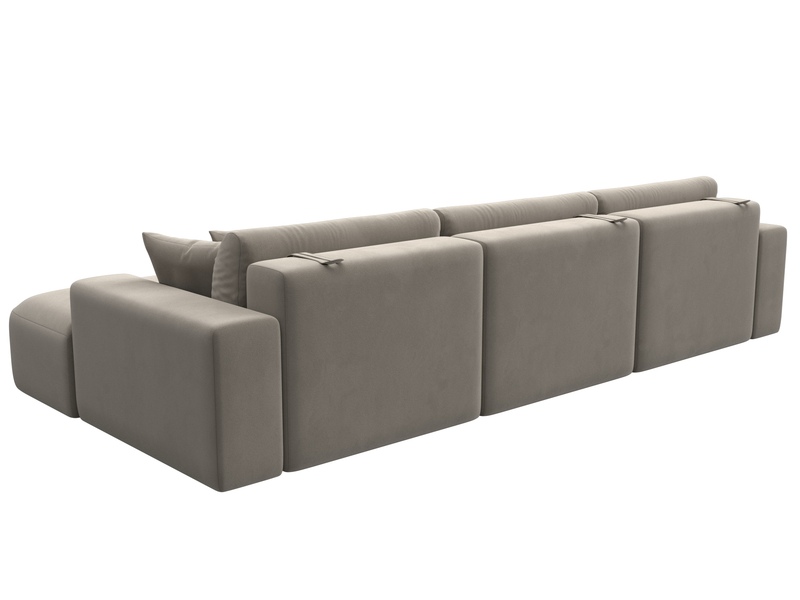 Диван угловой Лига-036 НПБ Классик Лонг правый угол, Микровельвет, Бежевый