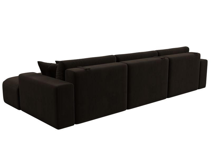 Диван угловой Лига-036 НПБ Классик Лонг правый угол, Микровельвет, Коричневый