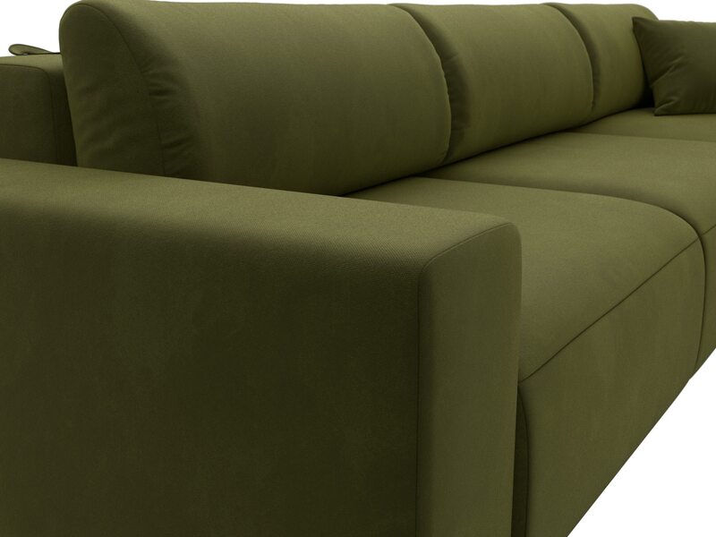 Диван угловой Лига-036 НПБ Классик Лонг правый угол, Микровельвет, Зеленый