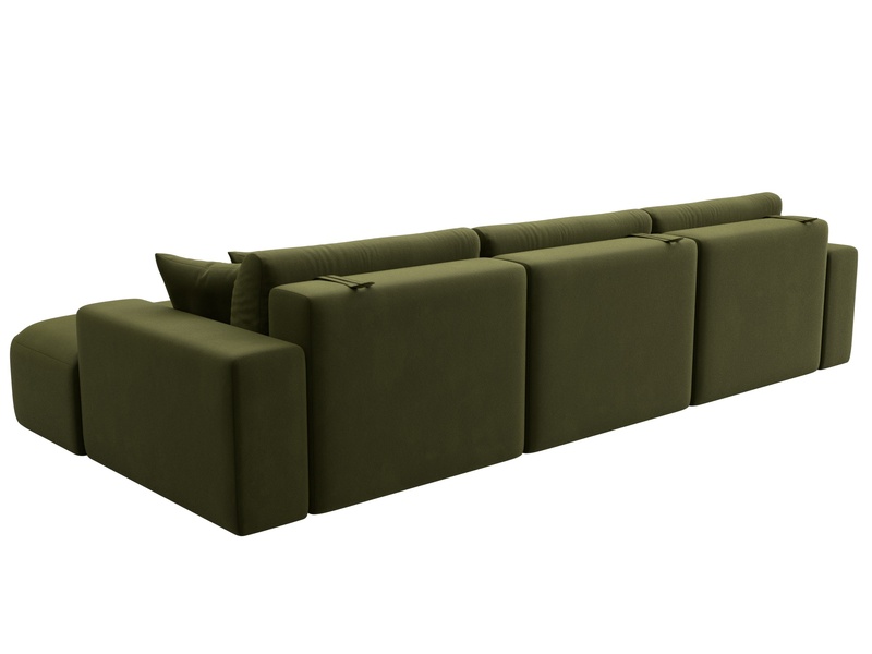 Диван угловой Лига-036 НПБ Классик Лонг правый угол, Микровельвет, Зеленый