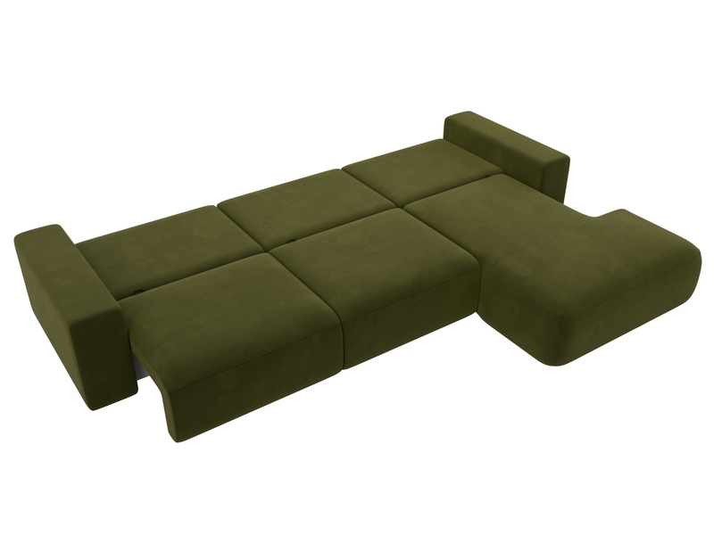 Диван угловой Лига-036 НПБ Классик Лонг правый угол, Микровельвет, Зеленый