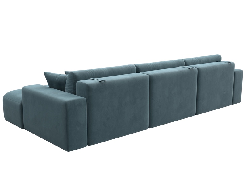 Диван угловой Лига-036 НПБ Классик Лонг правый угол, Велюр, SEVEN 113 бирюзовый