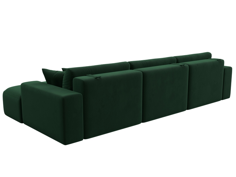 Диван угловой Лига-036 НПБ Классик Лонг правый угол, Велюр, SEVEN 626 зеленый