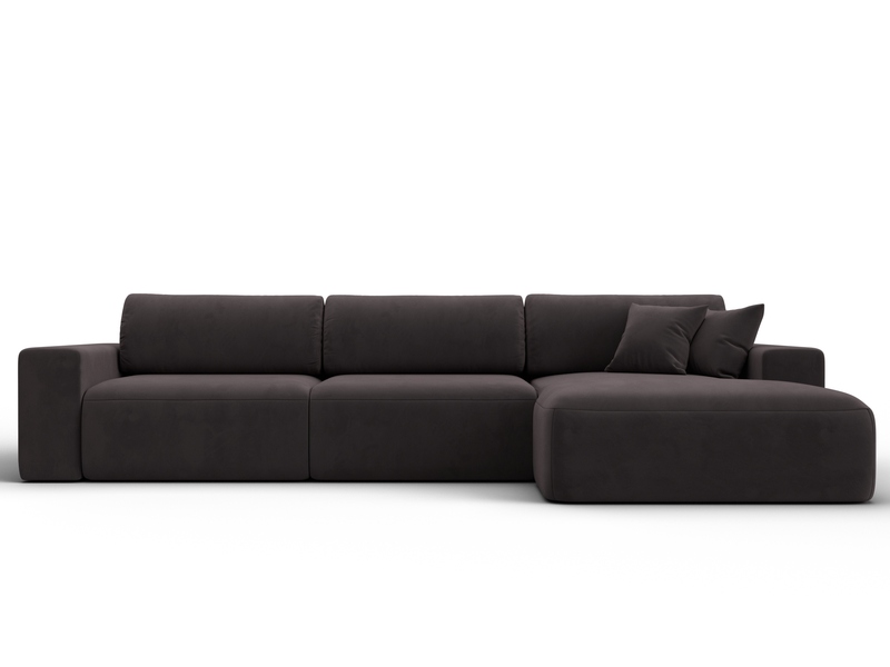 Диван угловой Лига-036 НПБ Классик Лонг правый угол, Велюр, SEVEN 727 коричневый