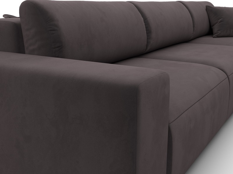 Диван угловой Лига-036 НПБ Классик Лонг правый угол, Велюр, SEVEN 727 коричневый