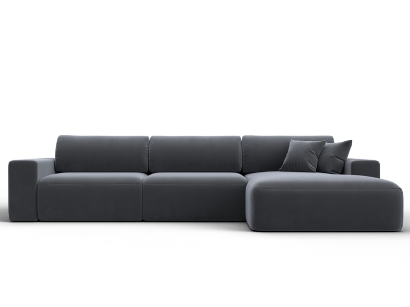 Диван угловой Лига-036 НПБ Классик Лонг правый угол, Велюр, SEVEN 17 серый