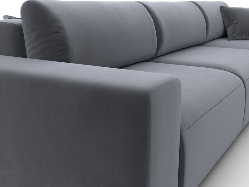 Диван угловой Лига-036 НПБ Классик Лонг правый угол, Велюр, SEVEN 17 серый