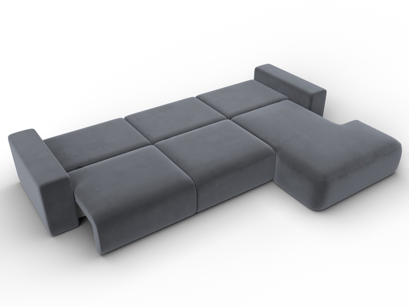 Диван угловой Лига-036 НПБ Классик Лонг правый угол, Велюр, SEVEN 17 серый