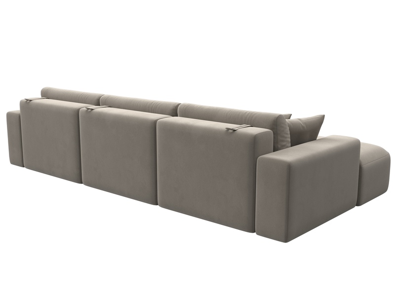 Диван угловой Лига-036 НПБ Классик Лонг левый угол, Микровельвет, Бежевый