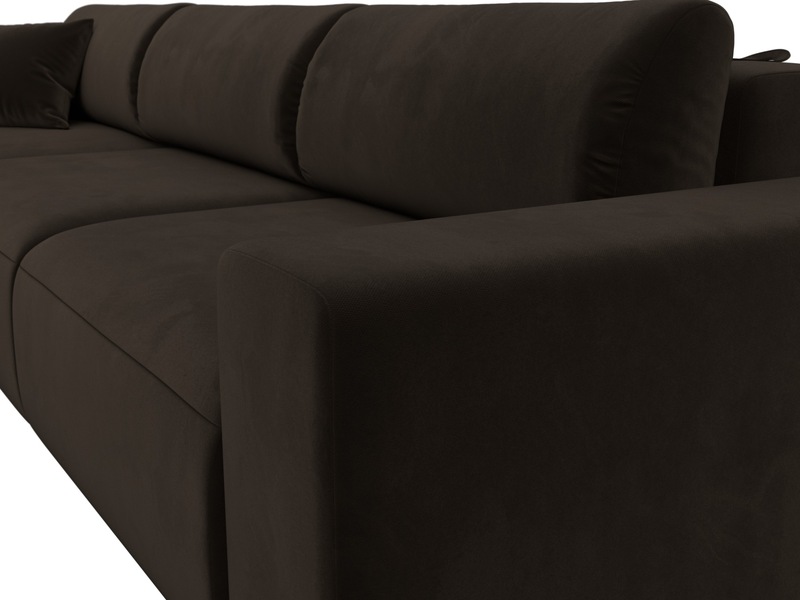 Диван угловой Лига-036 НПБ Классик Лонг левый угол, Микровельвет, Коричневый