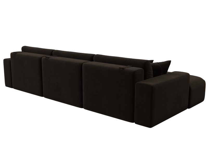 Диван угловой Лига-036 НПБ Классик Лонг левый угол, Микровельвет, Коричневый