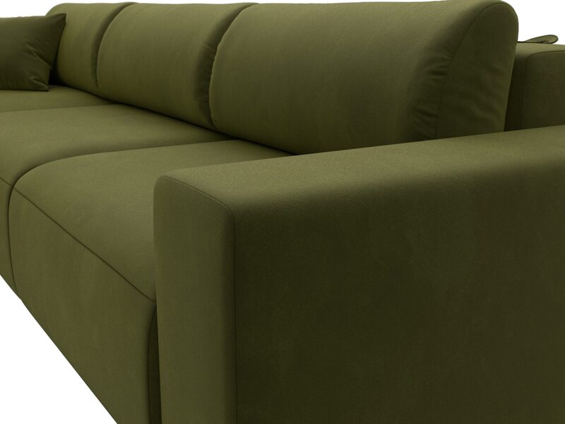 Диван угловой Лига-036 НПБ Классик Лонг левый угол, Микровельвет, Зеленый