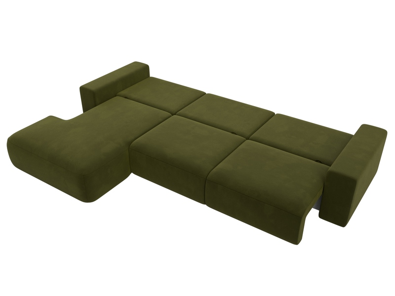 Диван угловой Лига-036 НПБ Классик Лонг левый угол, Микровельвет, Зеленый
