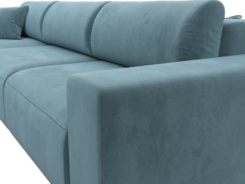 Диван угловой Лига-036 НПБ Классик Лонг левый угол, Велюр, SEVEN 113 бирюзовый