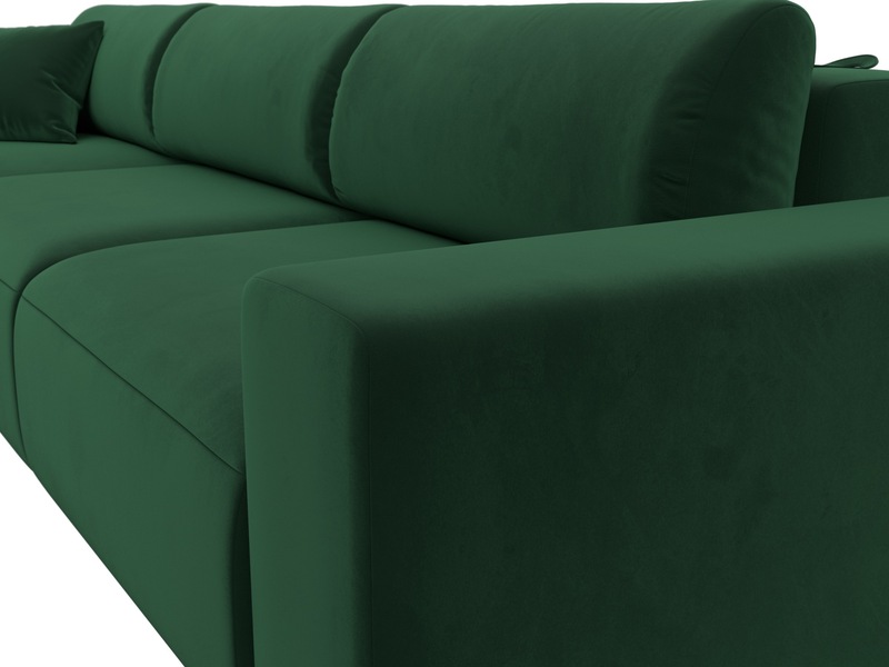 Диван угловой Лига-036 НПБ Классик Лонг левый угол, Велюр, SEVEN 626 зеленый