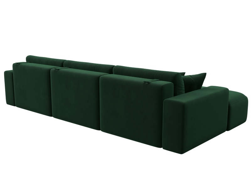 Диван угловой Лига-036 НПБ Классик Лонг левый угол, Велюр, SEVEN 626 зеленый