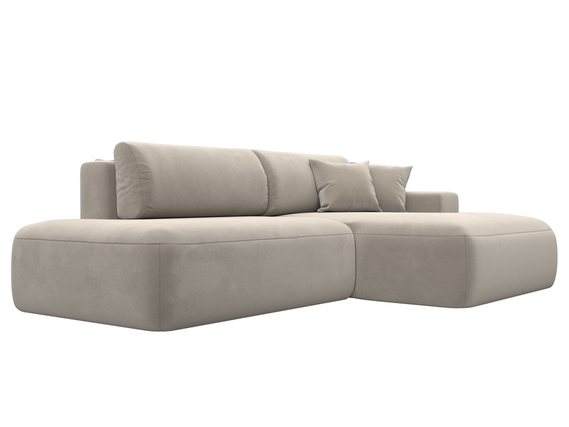 Диван угловой Лига-036 НПБ Модерн правый угол, Микровельвет, Бежевый