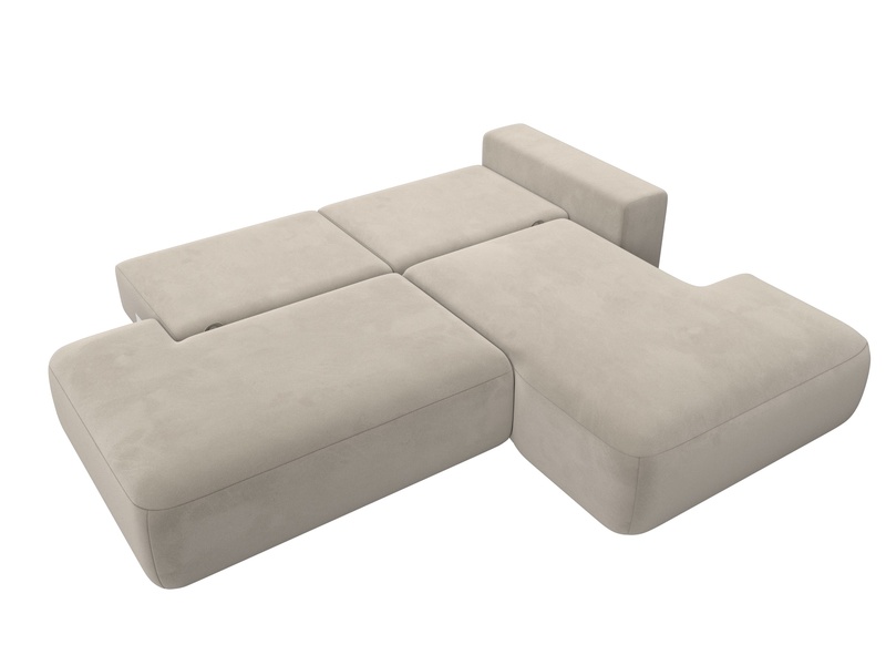 Диван угловой Лига-036 НПБ Модерн правый угол, Микровельвет, Бежевый