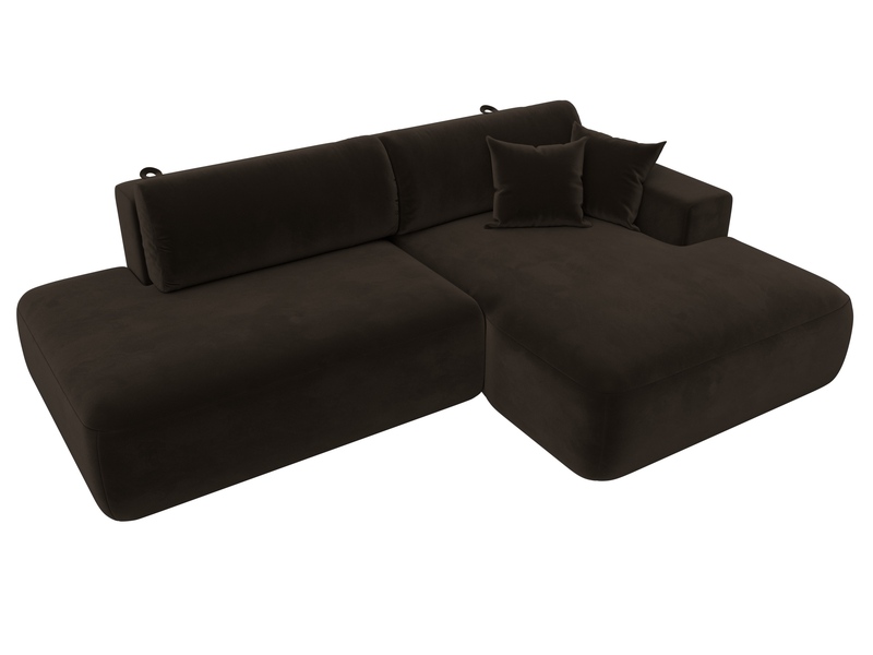 Диван угловой Лига-036 НПБ Модерн правый угол, Микровельвет, Коричневый