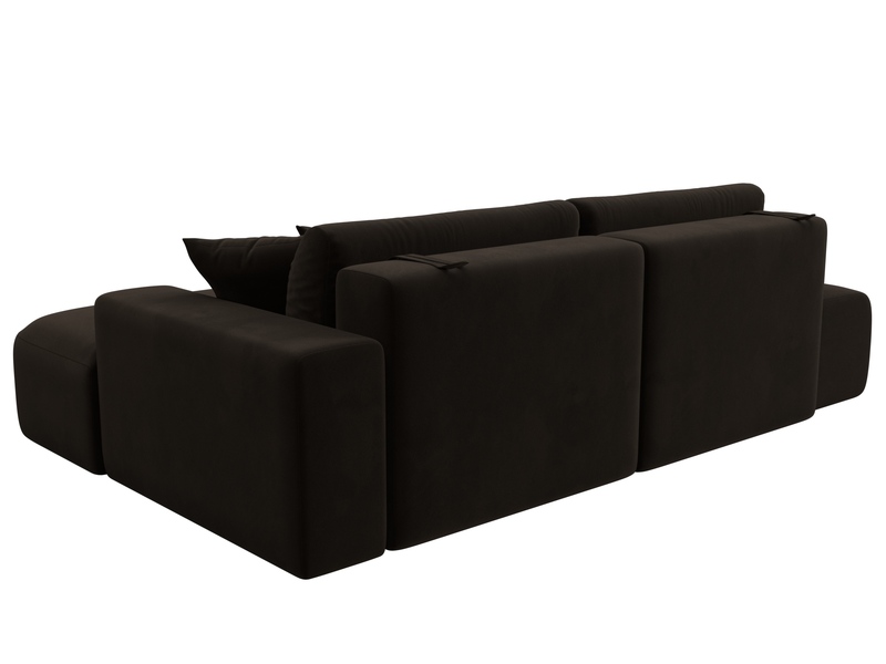 Диван угловой Лига-036 НПБ Модерн правый угол, Микровельвет, Коричневый