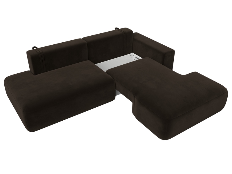 Диван угловой Лига-036 НПБ Модерн правый угол, Микровельвет, Коричневый