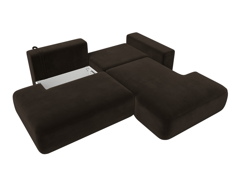 Диван угловой Лига-036 НПБ Модерн правый угол, Микровельвет, Коричневый