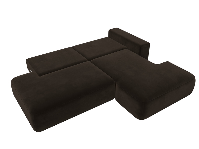 Диван угловой Лига-036 НПБ Модерн правый угол, Микровельвет, Коричневый