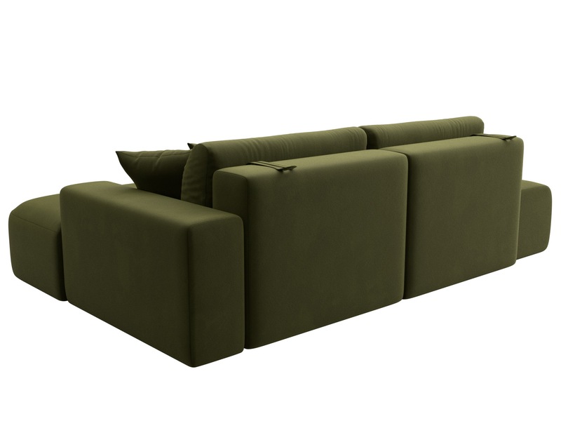 Диван угловой Лига-036 НПБ Модерн правый угол, Микровельвет, Зеленый