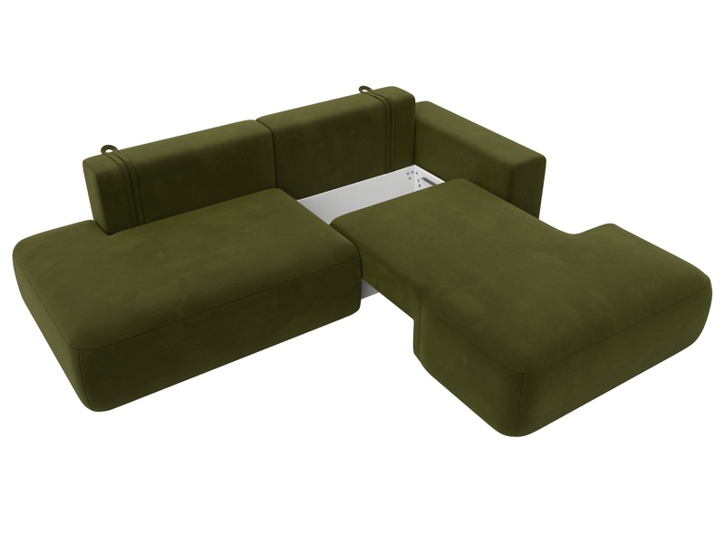 Диван угловой Лига-036 НПБ Модерн правый угол, Микровельвет, Зеленый