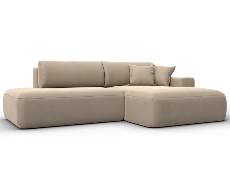 Диван угловой Лига-036 НПБ Модерн правый угол, Велюр, SEVEN 729 бежевый