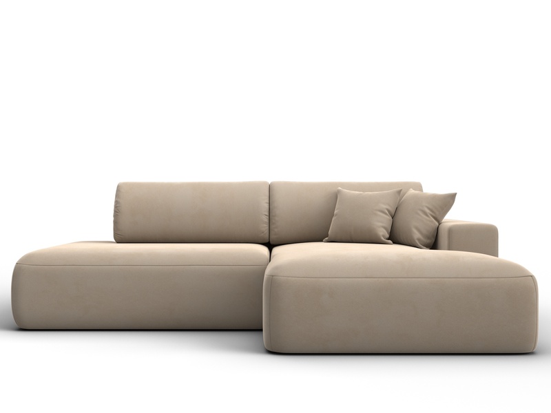 Диван угловой Лига-036 НПБ Модерн правый угол, Велюр, SEVEN 729 бежевый