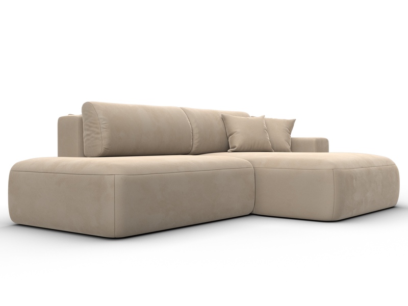 Диван угловой Лига-036 НПБ Модерн правый угол, Велюр, SEVEN 729 бежевый
