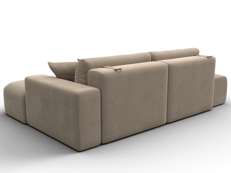 Диван угловой Лига-036 НПБ Модерн правый угол, Велюр, SEVEN 729 бежевый