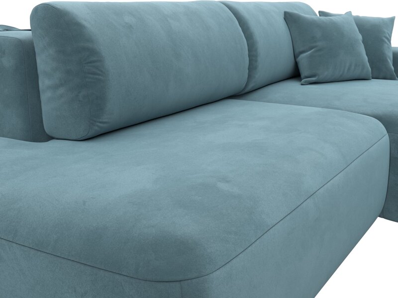 Диван угловой Лига-036 НПБ Модерн правый угол, Велюр, SEVEN 113 бирюзовый