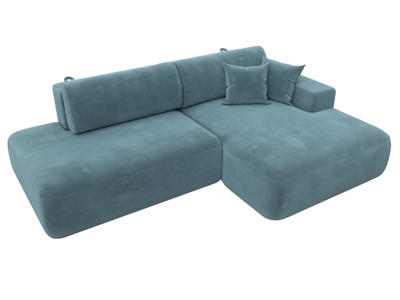 Диван угловой Лига-036 НПБ Модерн правый угол, Велюр, SEVEN 113 бирюзовый