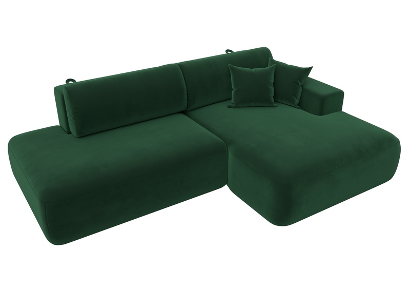 Диван угловой Лига-036 НПБ Модерн правый угол, Велюр, SEVEN 626 зеленый