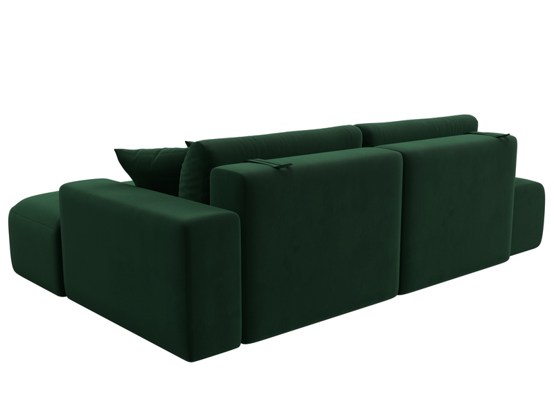 Диван угловой Лига-036 НПБ Модерн правый угол, Велюр, SEVEN 626 зеленый