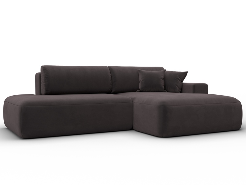Диван угловой Лига-036 НПБ Модерн правый угол, Велюр, SEVEN 727 коричневый