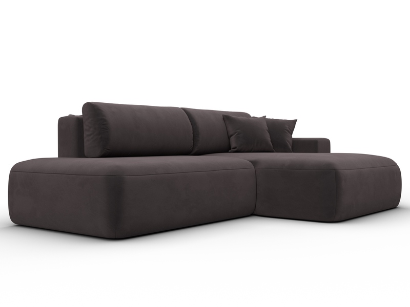 Диван угловой Лига-036 НПБ Модерн правый угол, Велюр, SEVEN 727 коричневый