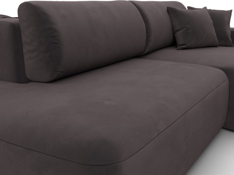 Диван угловой Лига-036 НПБ Модерн правый угол, Велюр, SEVEN 727 коричневый