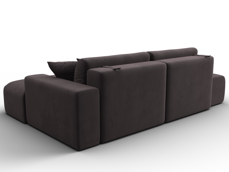 Диван угловой Лига-036 НПБ Модерн правый угол, Велюр, SEVEN 727 коричневый