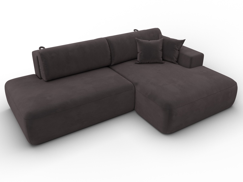 Диван угловой Лига-036 НПБ Модерн правый угол, Велюр, SEVEN 727 коричневый