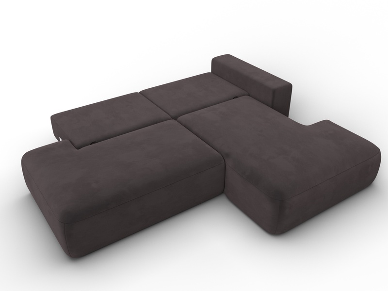 Диван угловой Лига-036 НПБ Модерн правый угол, Велюр, SEVEN 727 коричневый