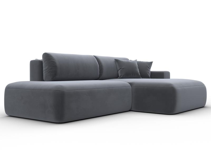 Диван угловой Лига-036 НПБ Модерн правый угол, Велюр, SEVEN 17 серый