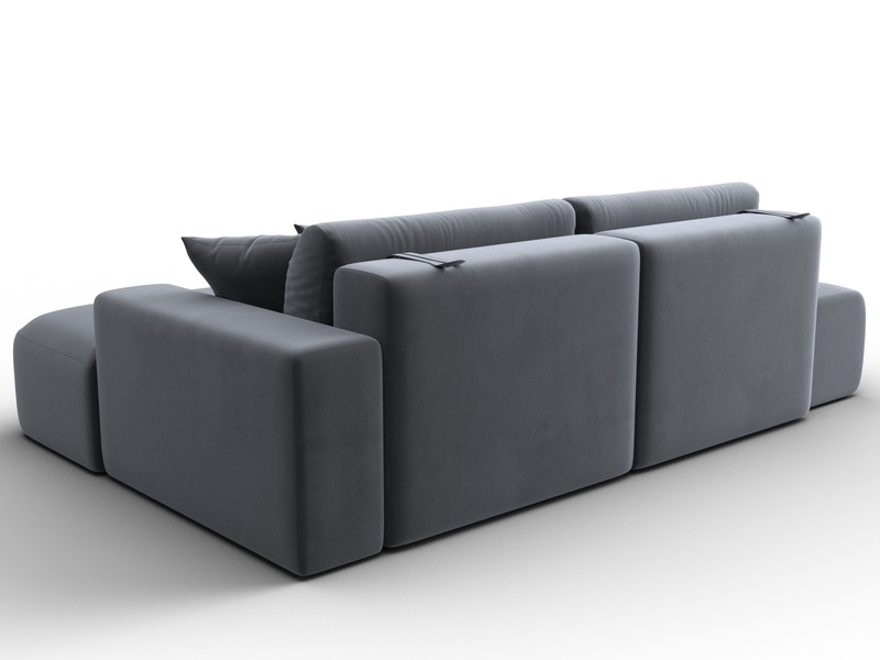 Диван угловой Лига-036 НПБ Модерн правый угол, Велюр, SEVEN 17 серый