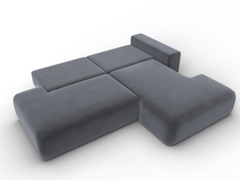 Диван угловой Лига-036 НПБ Модерн правый угол, Велюр, SEVEN 17 серый