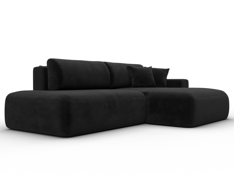 Диван угловой Лига-036 НПБ Модерн правый угол, Велюр, SEVEN 35 черный