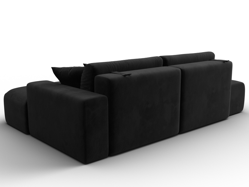 Диван угловой Лига-036 НПБ Модерн правый угол, Велюр, SEVEN 35 черный