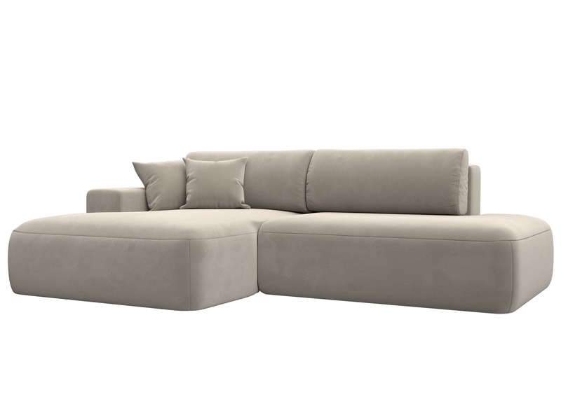 Диван угловой Лига-036 НПБ Модерн левый угол, Микровельвет, Бежевый