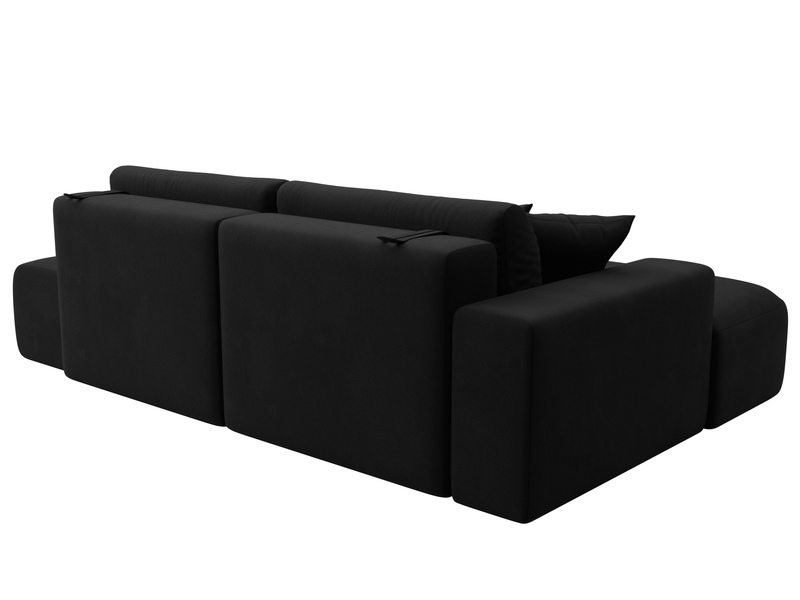 Диван угловой Лига-036 НПБ Модерн левый угол, Микровельвет, Черный